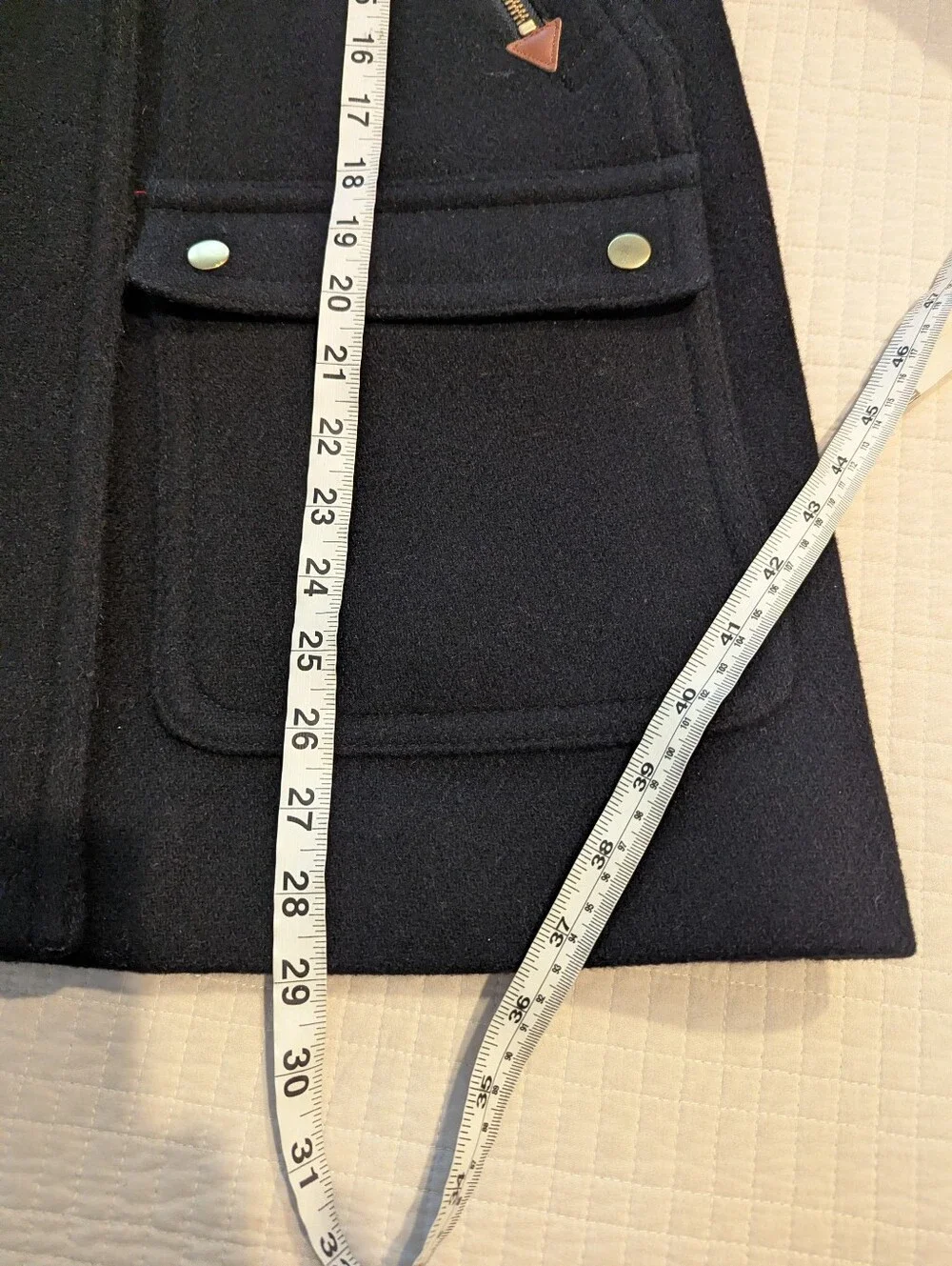 J. Crew Black Chateau Hooded Parka Coat In Italian Stadium-Cloth Wool Medium